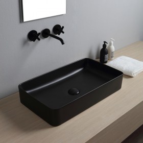 Lavabo appoggio Penny 60 in ceramica Nero Matte 